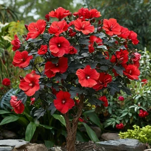 Гибискус Миднайт Роуз купить по цене от 269р. в интернет-магазине «Посадика» с доставкой почтой в в Кусае и по всей России – [изображение №1].